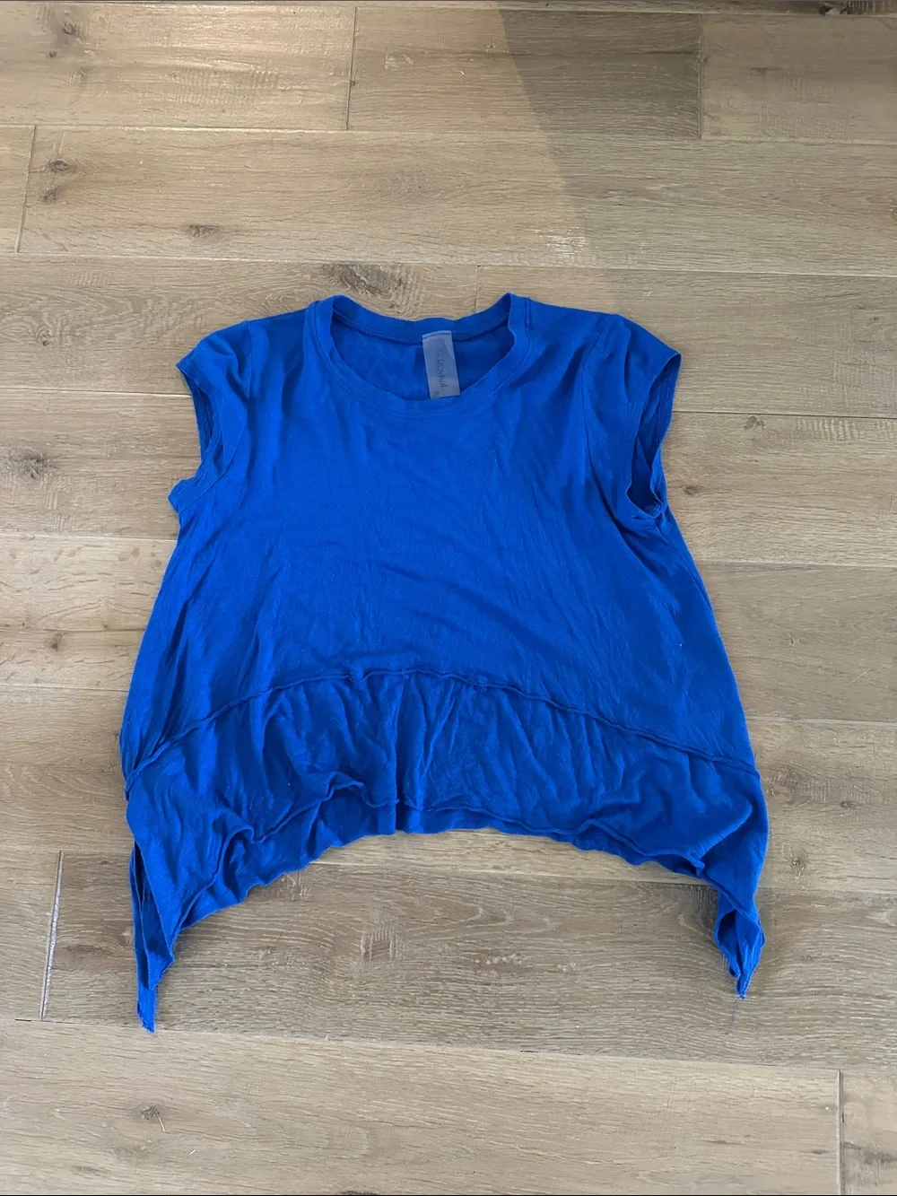 Altar'd State Royal Blue Cap Sleeve Ruffle Hem Tank